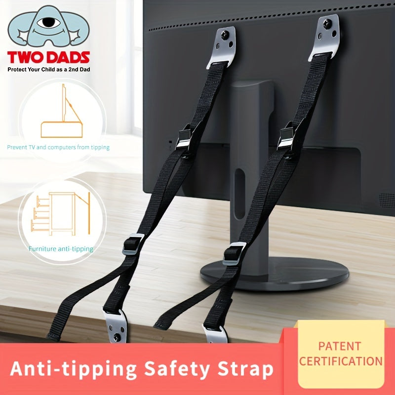 Baby Proof Furniture Straps for Child Safety Adjustable Wall and Furniture Anchors