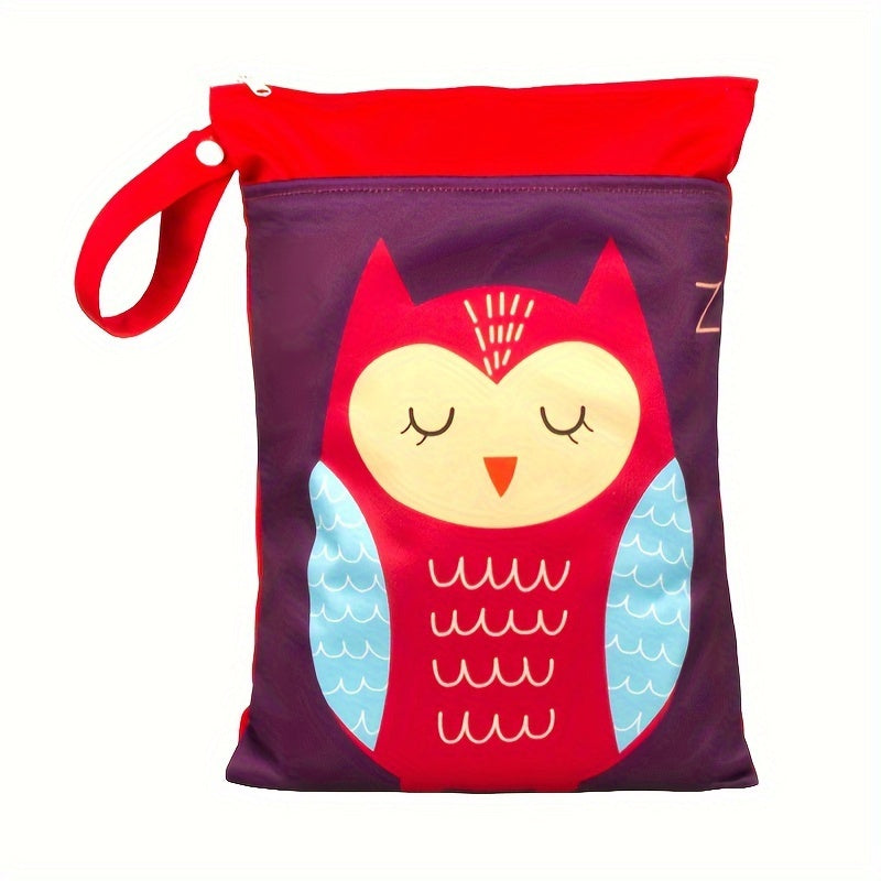 Водонепроницаемая сумка для влажных вещей с принтом животных, washable сумка для подгузников, сумка для мамы с двумя молниями, многофункциональная дорожная и пляжная сумка, органайзер для хранения косметики