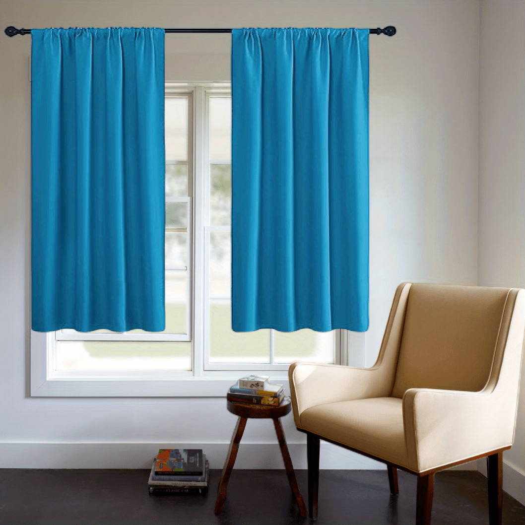 Blackout Curtain Panel Thick Rod Pocket Light Blocking Insulation Bedroom 200g