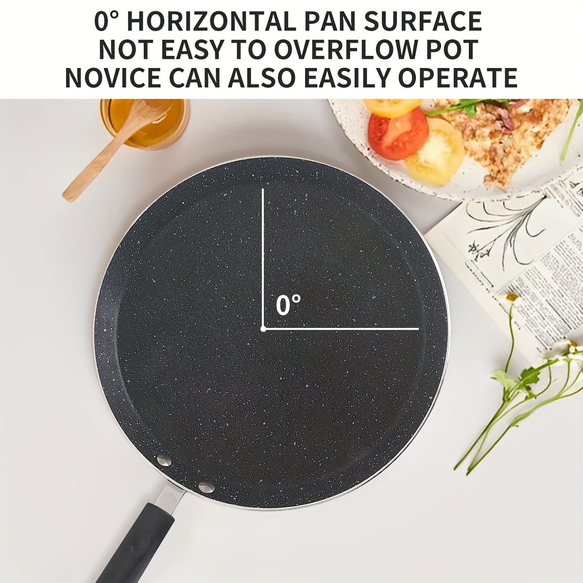 Антипригарная черная сковорода для блинов из маифанского камня с ручкой, алюминий, совместима с индукционной газовой плитой, размеры 26,01 см, 22,0 см, 18,01 см