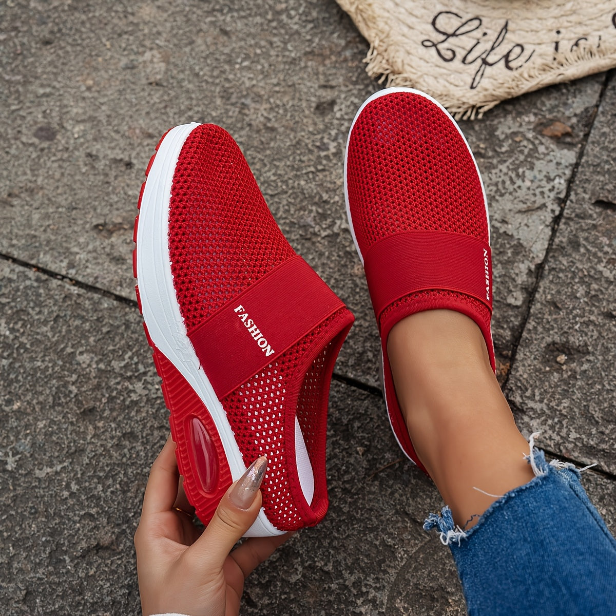 Women Lightweight Slip-On Wedge Sandals Breathable Mesh Casual Summer Shoes