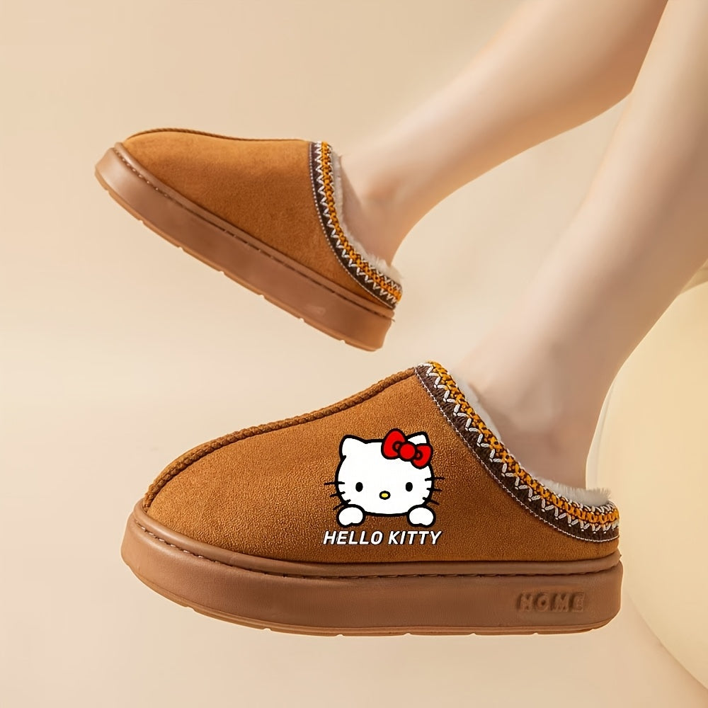 Женские плюшевые зимние тапочки из искусственного меха домашние комнатные туфли черные серые коричневые