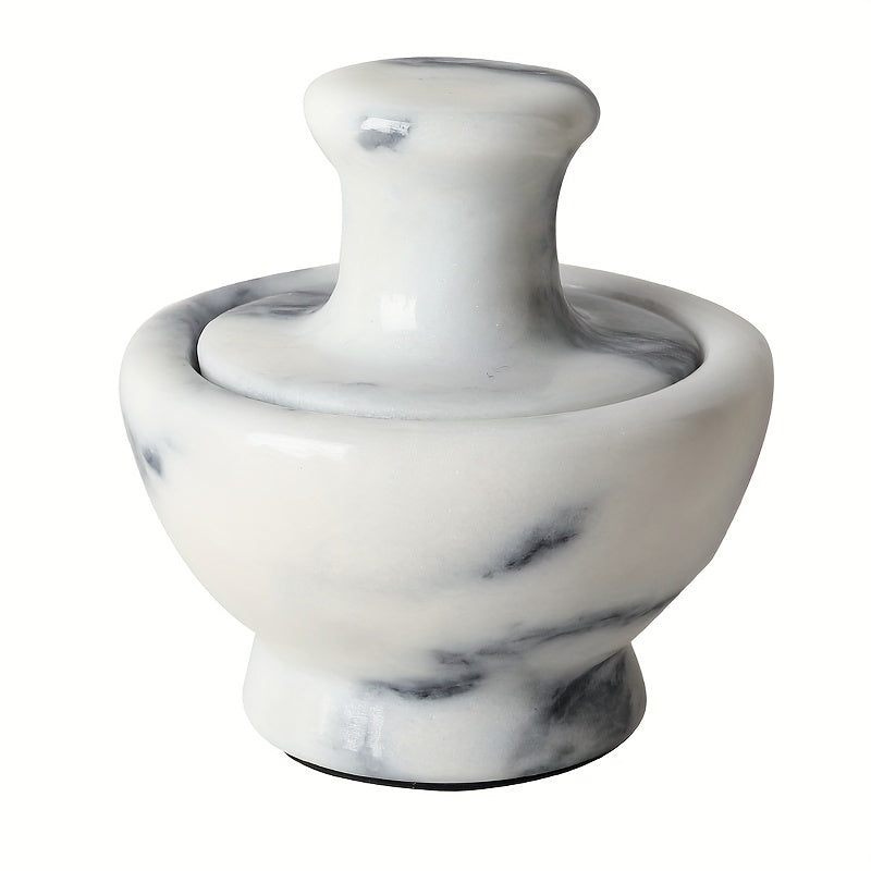 Marble Mortar and Pestle Set 9.65cm Black and White Stone for Spices Pills