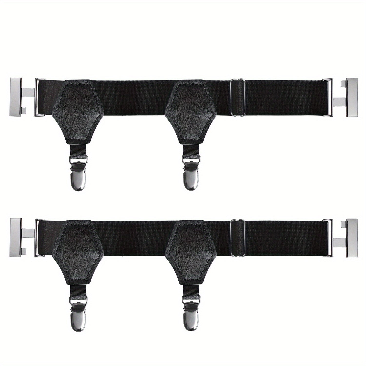 Men's Sock Suspenders Adjustable Sock Holders with Sturdy Clips for Formal and Daily Wear