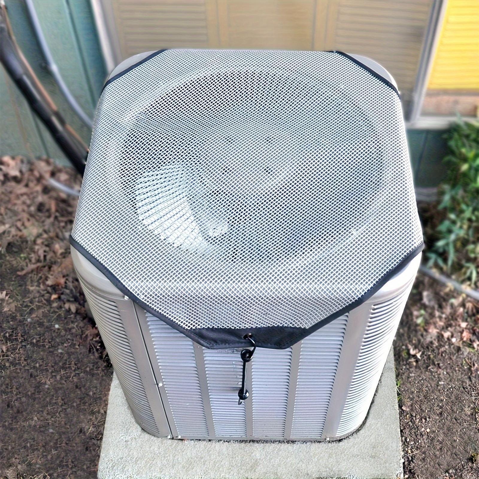Heavy-Duty Grey Mesh Cover for Outdoor Square Air Conditioner Unit All-Season Durability