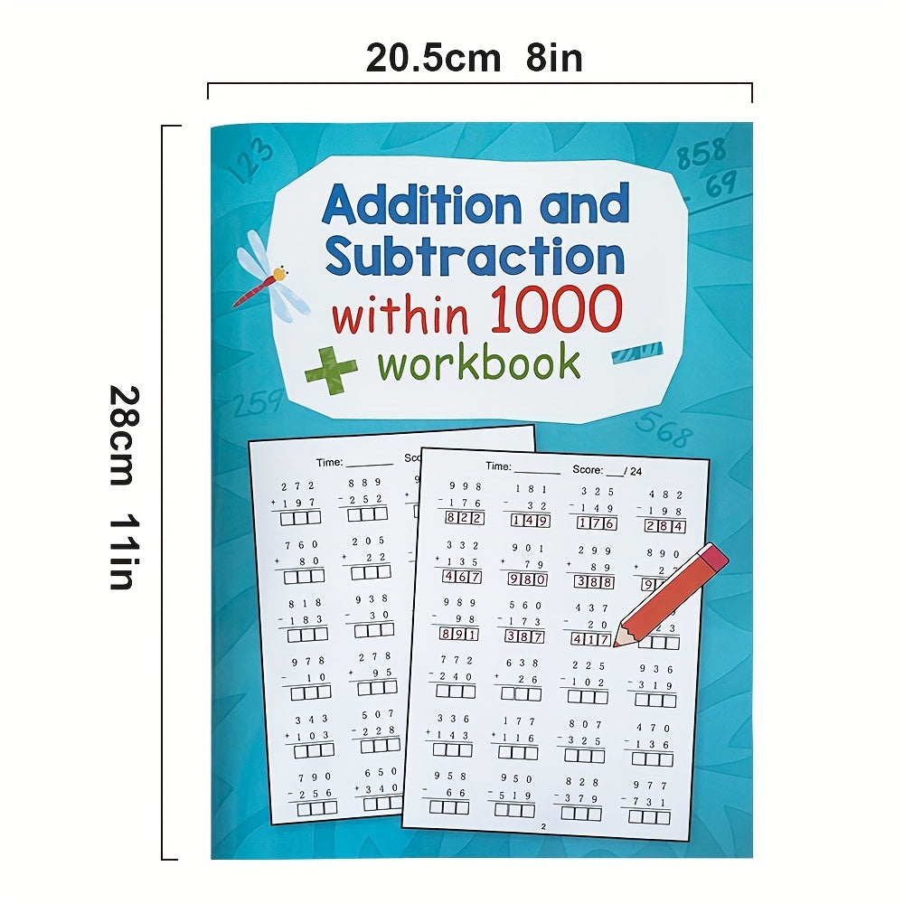 32-Page Math Workbook for Children Ages 3 Plus Addition and Subtraction to 1000 Educational Activities