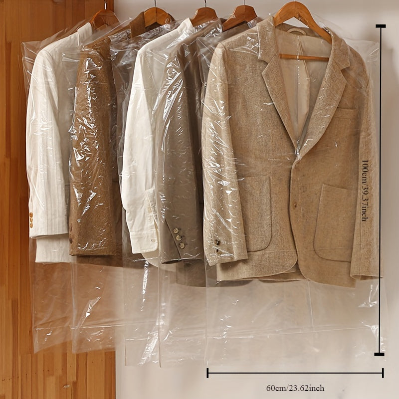 Juego de 10 bolsas de funda protectora de ropa transparente para almacenamiento y organización en armario