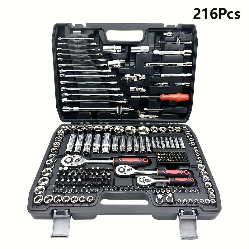 Auto Repair Tool Kit with Torque Wrench and Screwdriver Set for Vehicles