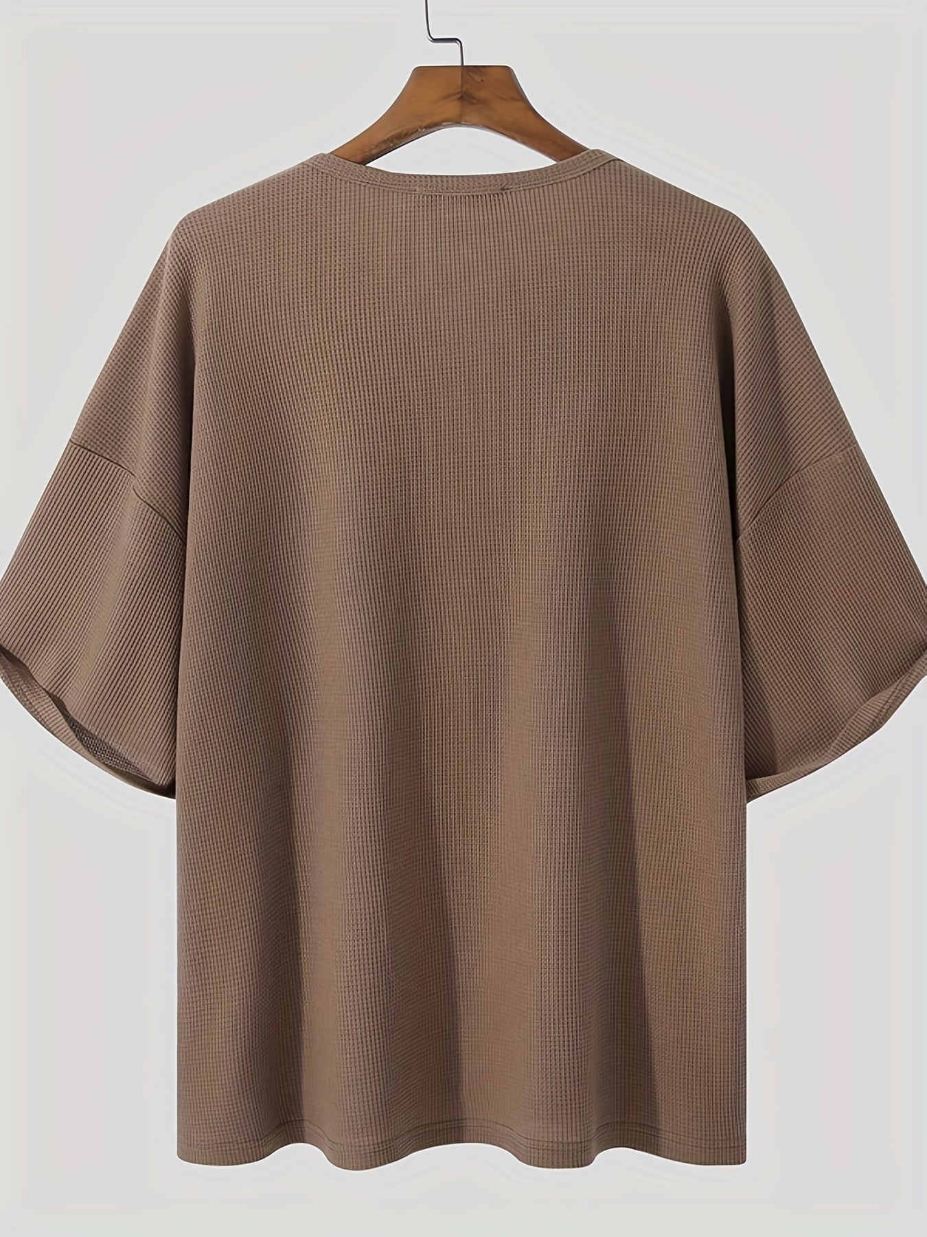 Мужская повседневная текстурированная футболка с V-образным вырезом и опущенными плечами свободного кроя для лета, размеры S-5XL