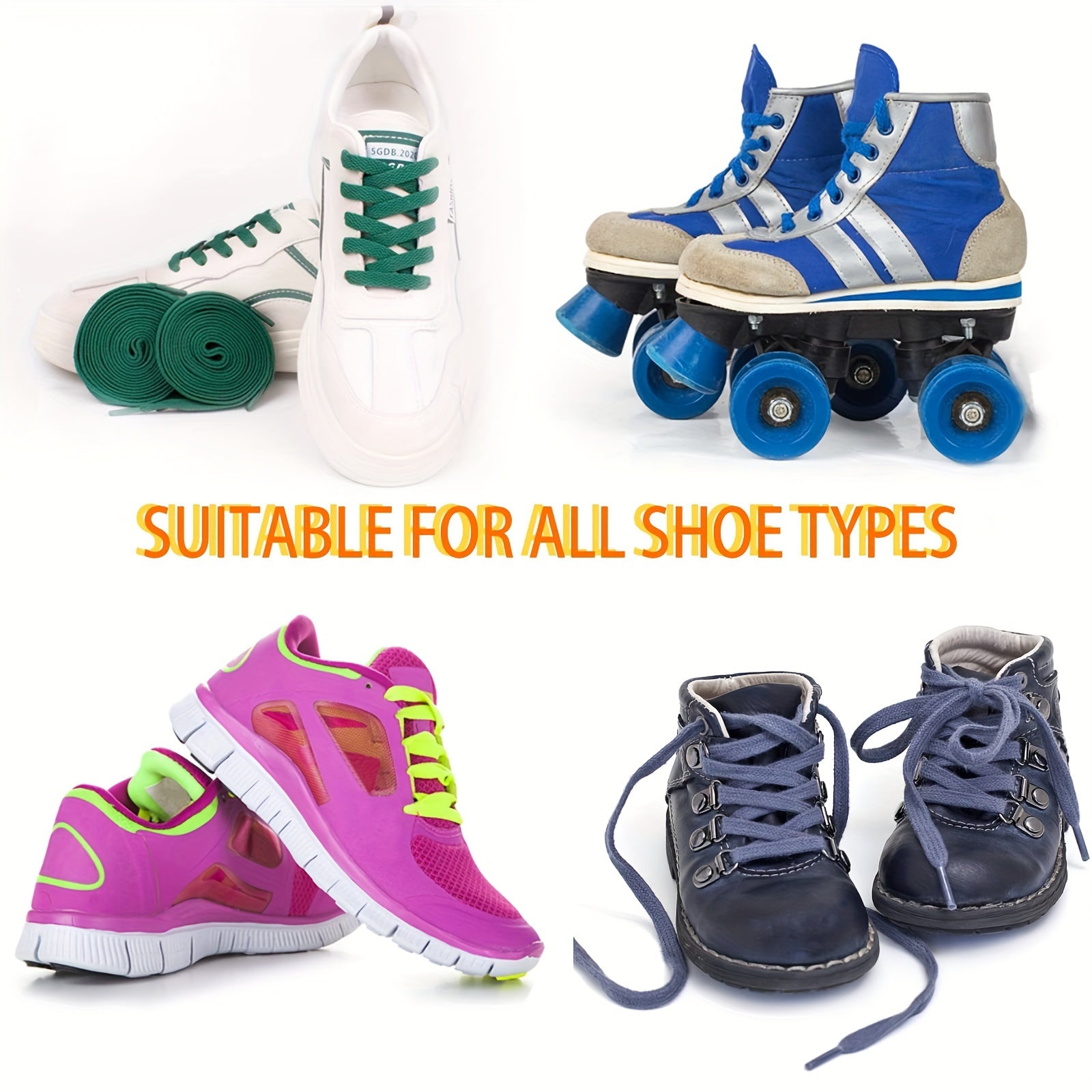 Unisex Multicolor Flat Shoe Laces 120cm 20 Pairs for Sneakers Boots