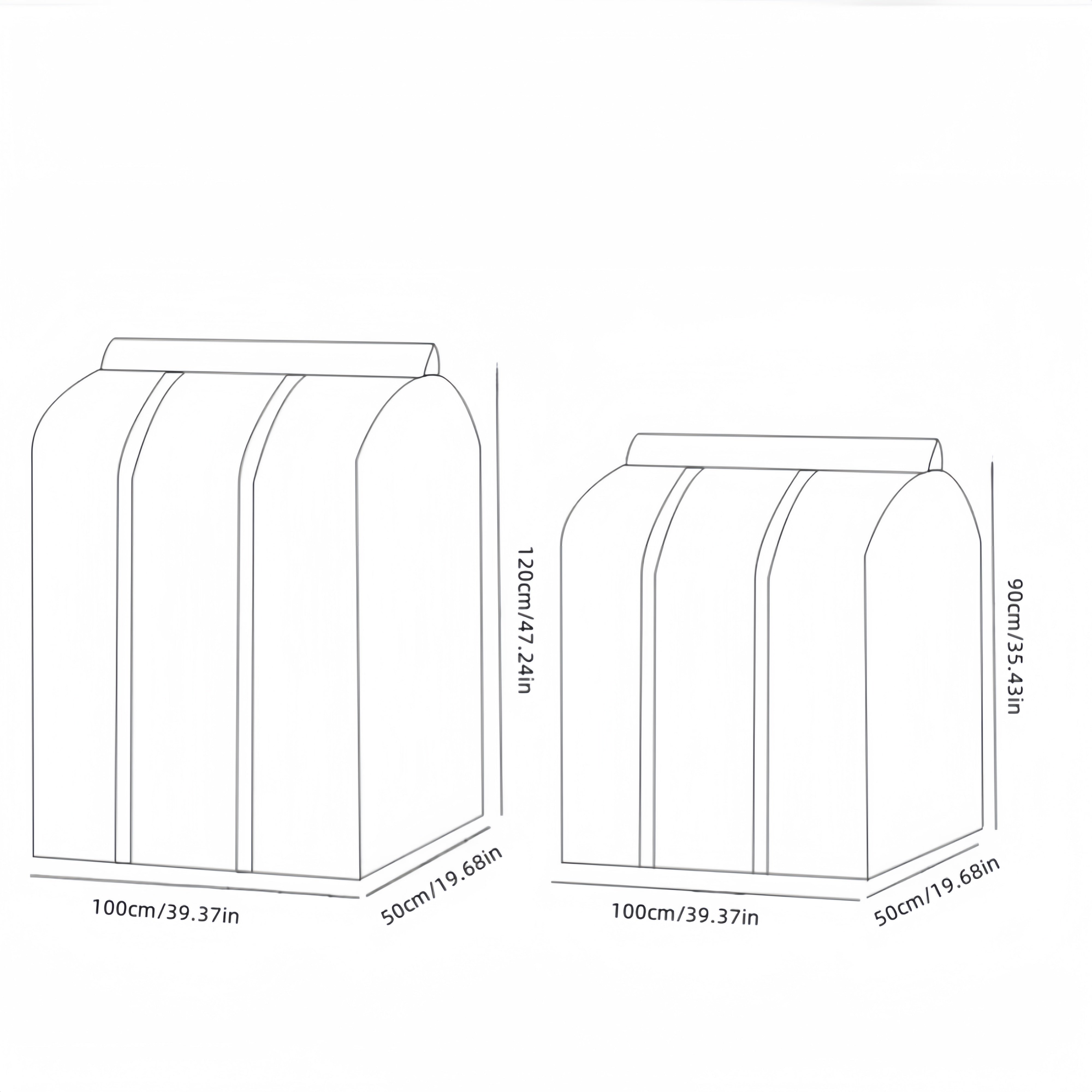 Semi-Transparent Moisture-Proof Garment Dust Cover with Full Zipper Extra Large