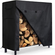 Black Waterproof Firewood Rack Cover Windproof Dust Protector for Outdoor Use
