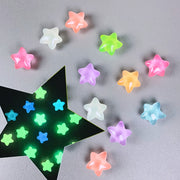 Unisex ABS Glow-in-the-Dark Five-Pointed Star Shoe Charm Set Colorful Wearable