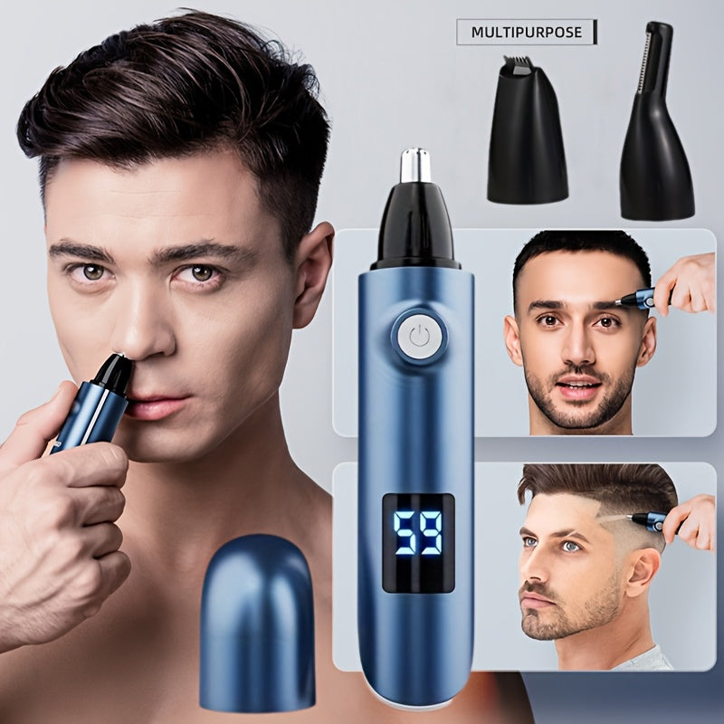 3-in-1 electric grooming kit nose hair trimmer eyebrow trimmer sideburns knife USB cordless