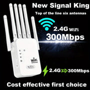 High-Performance 300Mbps WiFi Repeater with 360° Antennas Ethernet Support Indoor Outdoor