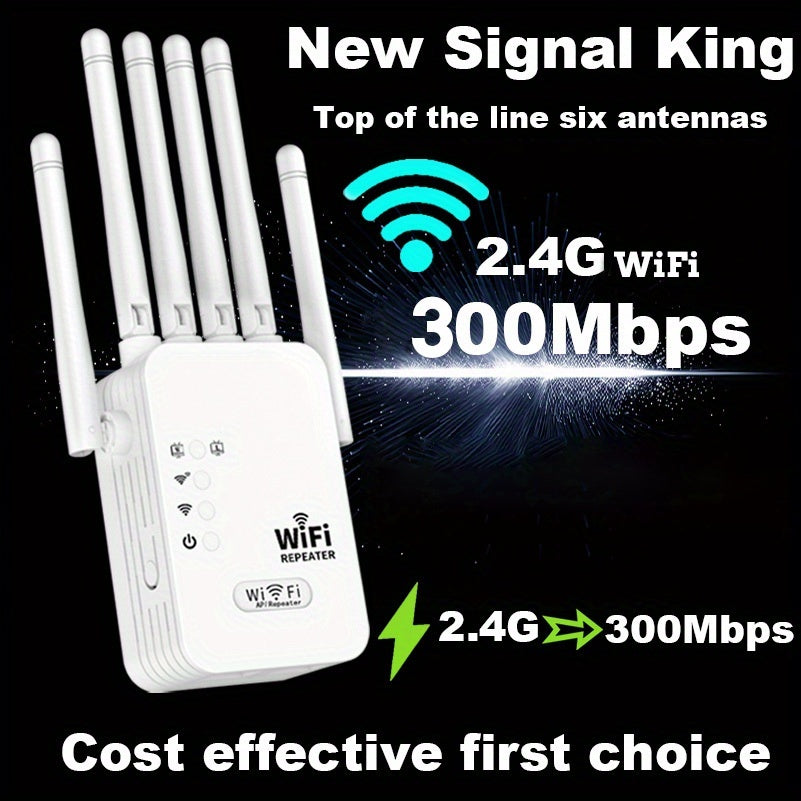 High-Performance 300Mbps WiFi Repeater with 360° Antennas Ethernet Support Indoor Outdoor