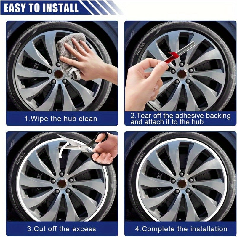 Universal Rubber Wheel Rim Protector Black Red Edge Guard 314.96 Inch
