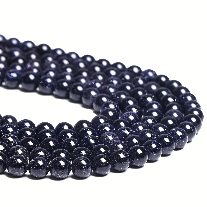 Blue Sandstone Beads Starry Sky Stone for Jewelry Making 4/6/8/10mm 15 Inch Strand