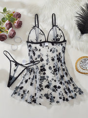 Plus Size Cotton Erotic Pajama Set and Dressing Gown Two Pack