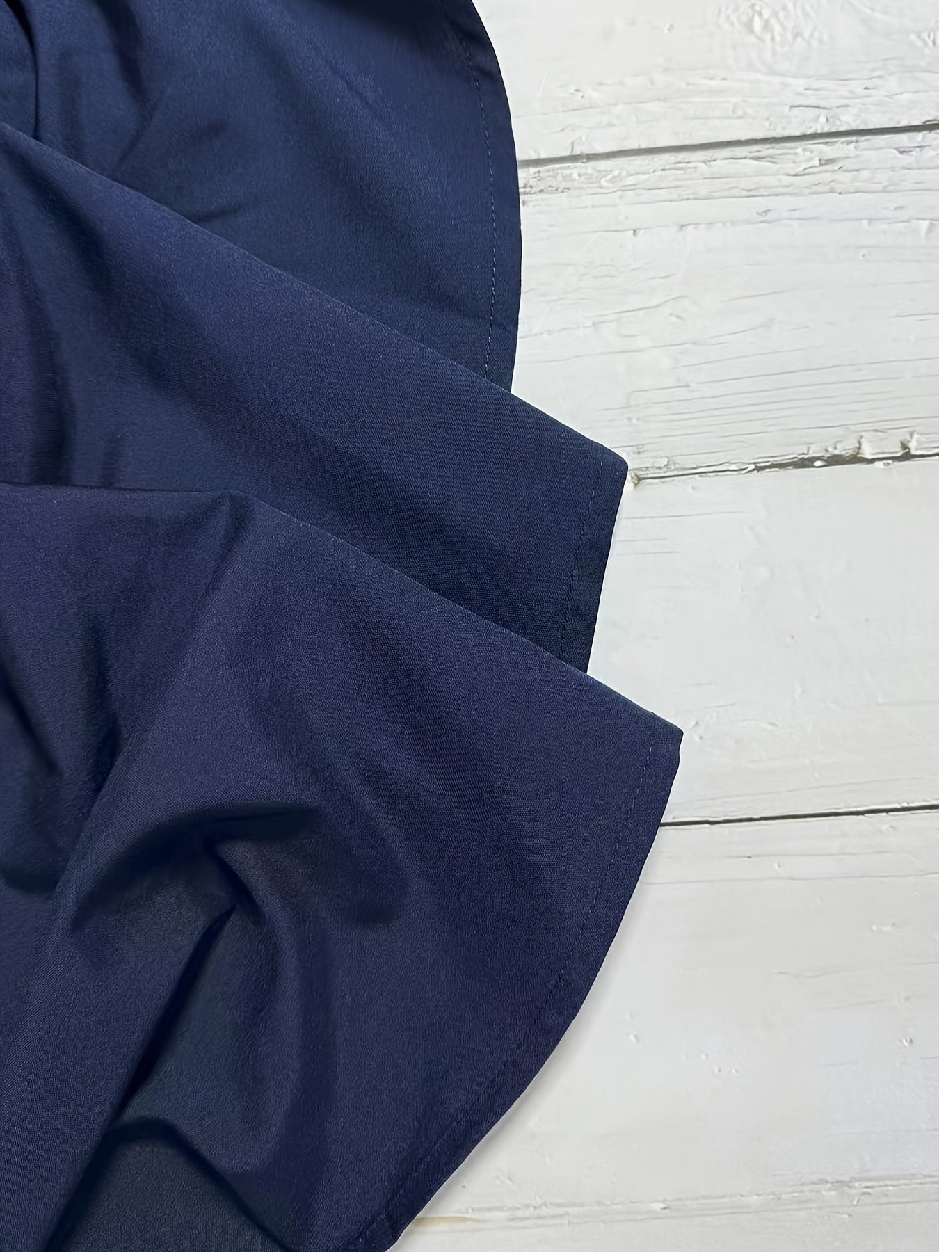 Plus Size Navy Blue Maxi Skirt with Asymmetrical Hem Pockets Belt Non-Stretch Polyester