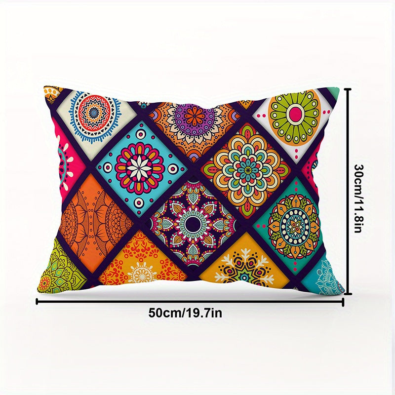 Bohemian Style Pillowcase Decorative Home Decor Cotton Linen 20x20 Inches