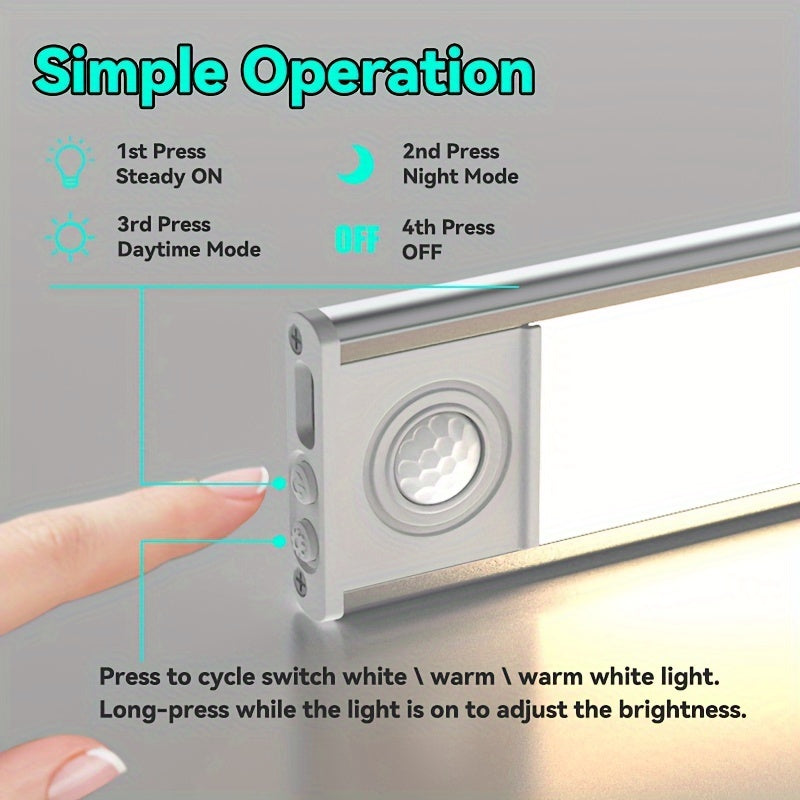 Adjustable Brightness USB Rechargeable LED Cabinet Light with Magnetic Mount