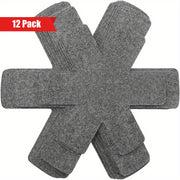 Pack of 12 Pot Protectors with 3 Sizes for Stacking Kitchenware No Power Needed