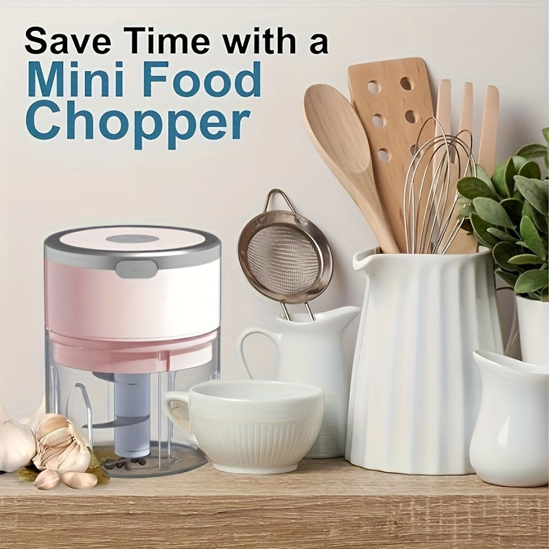 Kompakt simsiz elektr garlic maydalagich 300ml USB bilan qayta zaryadlanadigan 1200 RPM BPA-siz pichoq