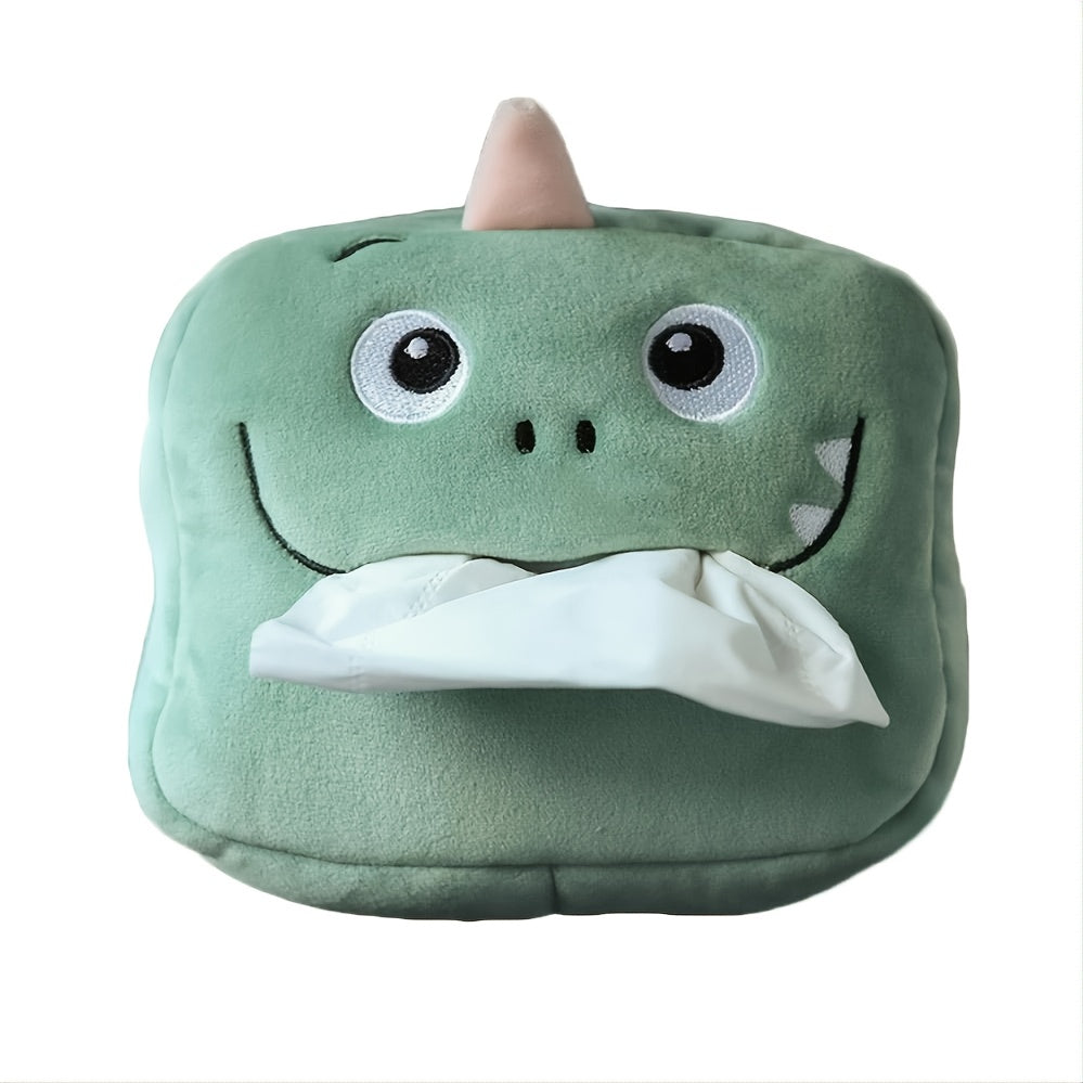 Cute Cartoon Plush Tissue Box Holder for Car Interior Decor