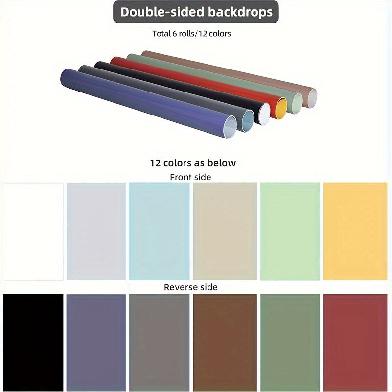 6pcs Double-Sided Morandi Color Photography Background Paper 87x57cm Waterproof Reusable Flat Lay Backdrops