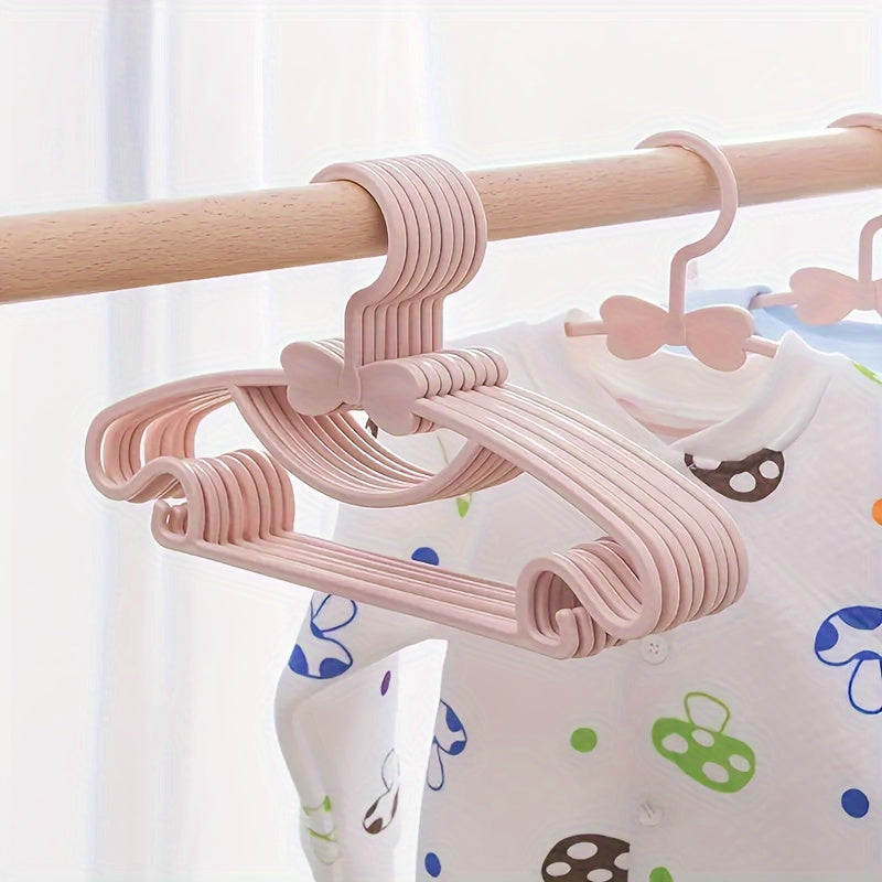 10-Piece Kids Plastic Hangers Anti-Slip Space-Saving Storage