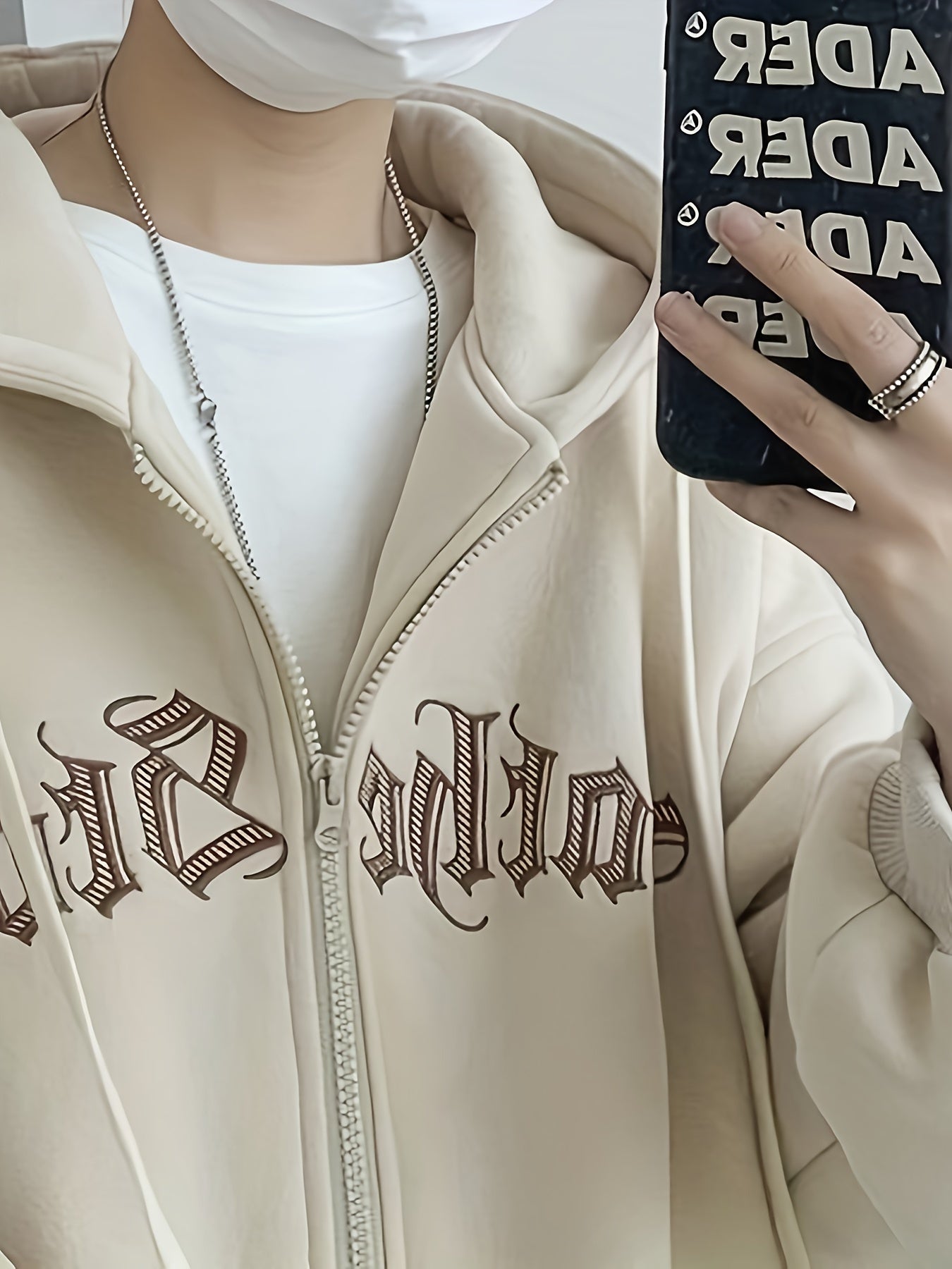 Women's Zip-Up Hoodie Jacket with Embroidery Long Sleeves Spring Fall Polyester Casual