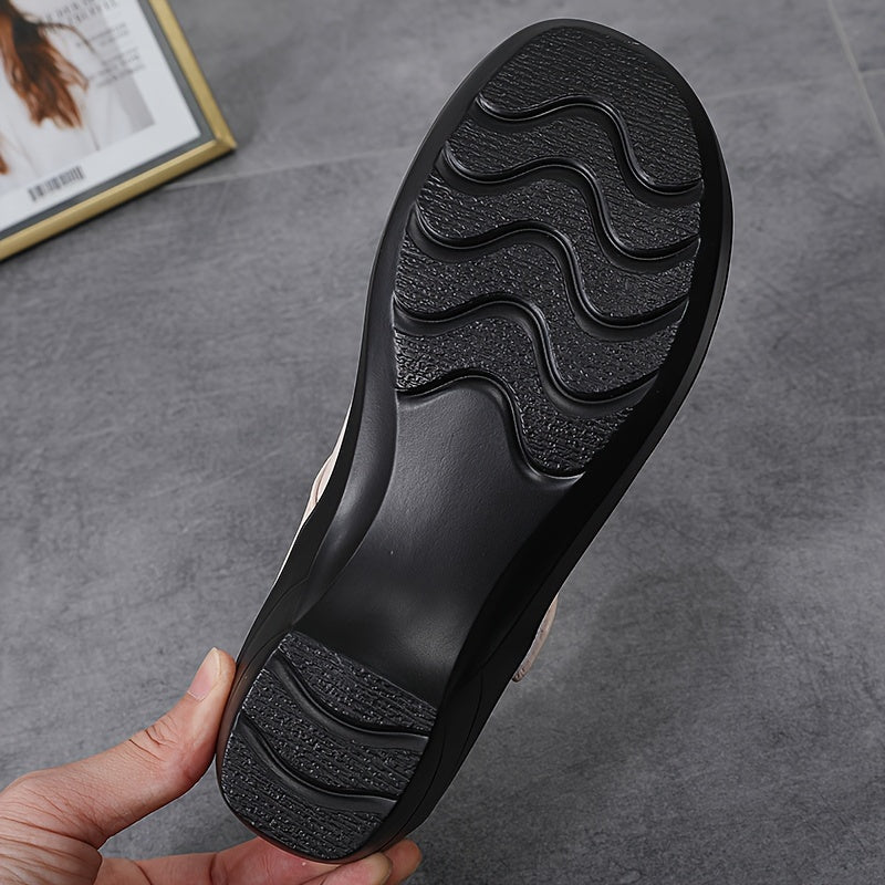 Women's Breathable Wedge Sandals White Perforated Mary Jane Comfort Shoes