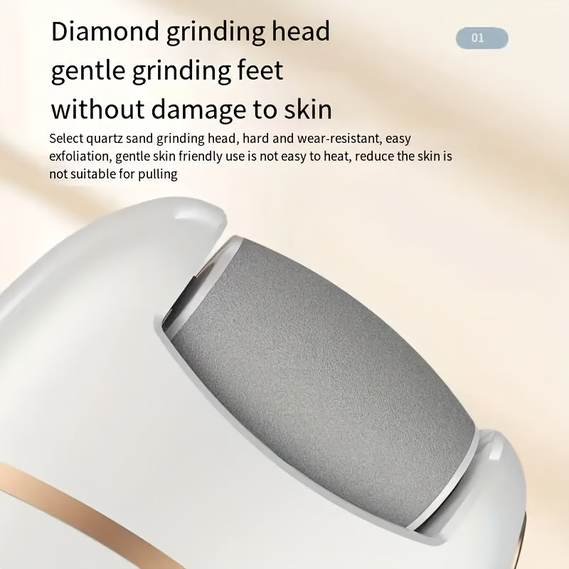 Portable Electric Foot Scrubber with 3 Heads for Dead Skin Removal and Callus Treatment