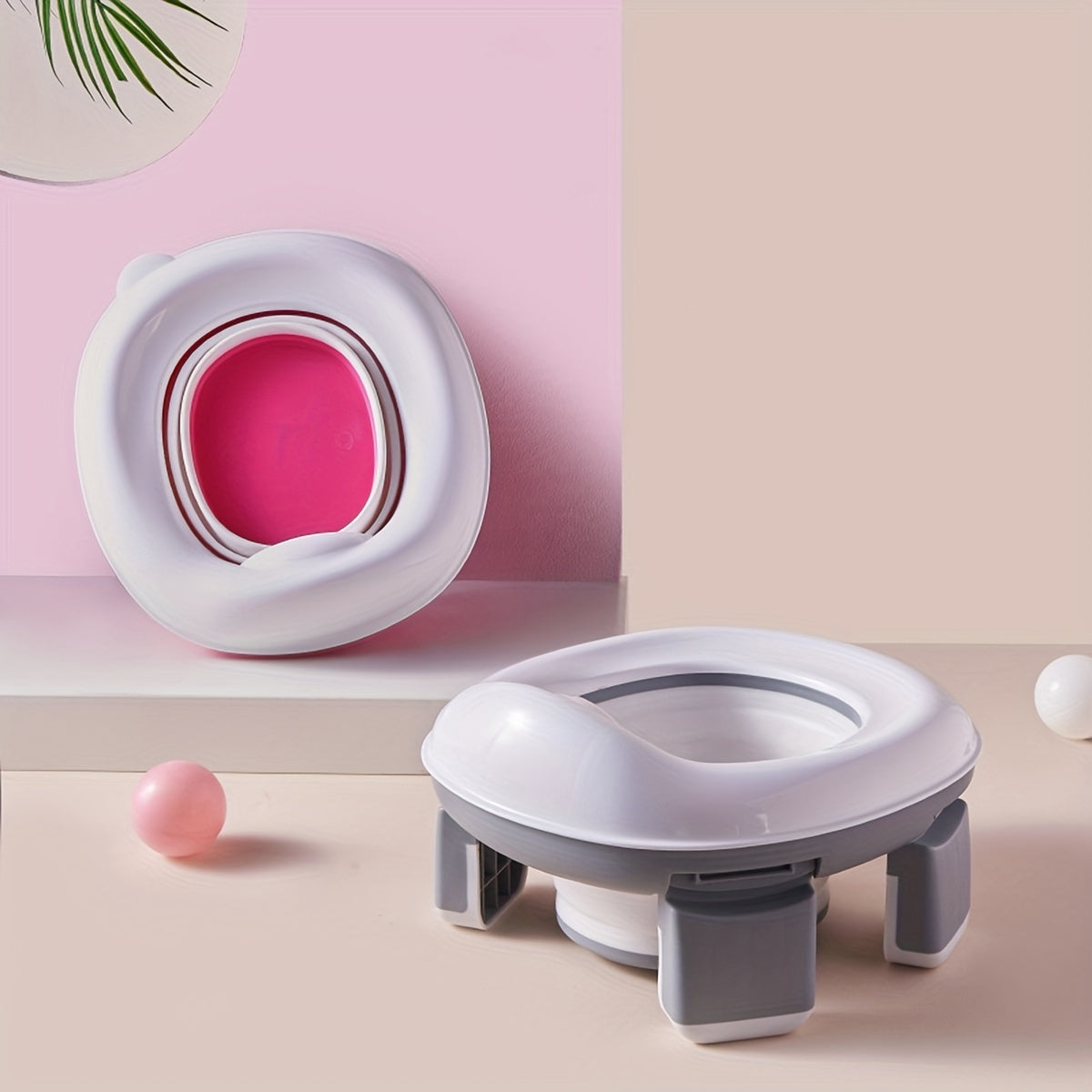 Bolalar uchun portativ, yigʻiladigan hojatxona qopqogʻi, mustahkam polipropilondan tayyorlangan, uy va tashqarida foydalanish uchun