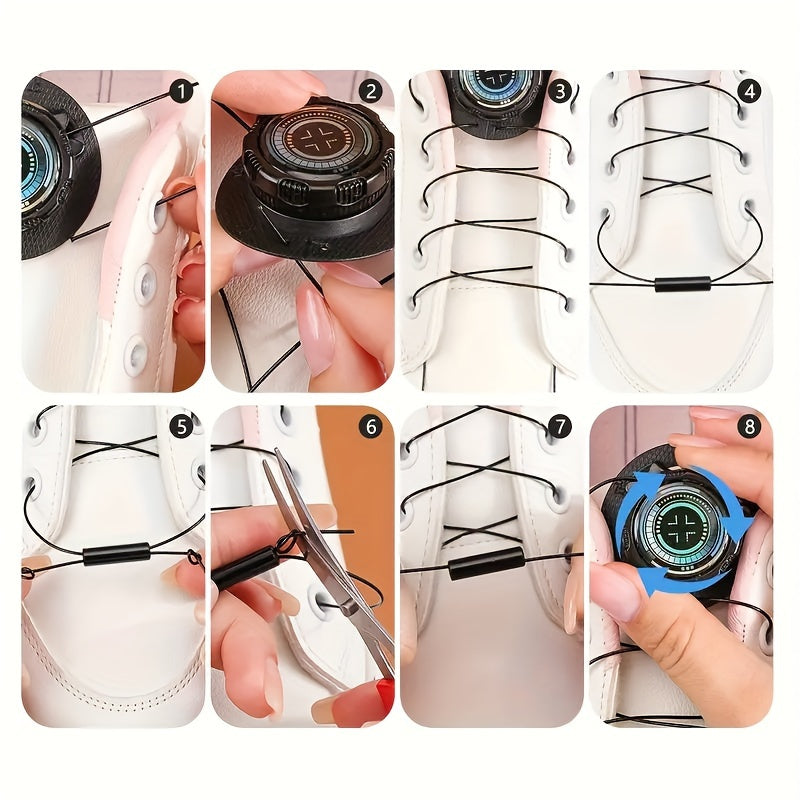 Unisex Elastic No-Tie Shoe Lace Fasteners for Running and Hiking