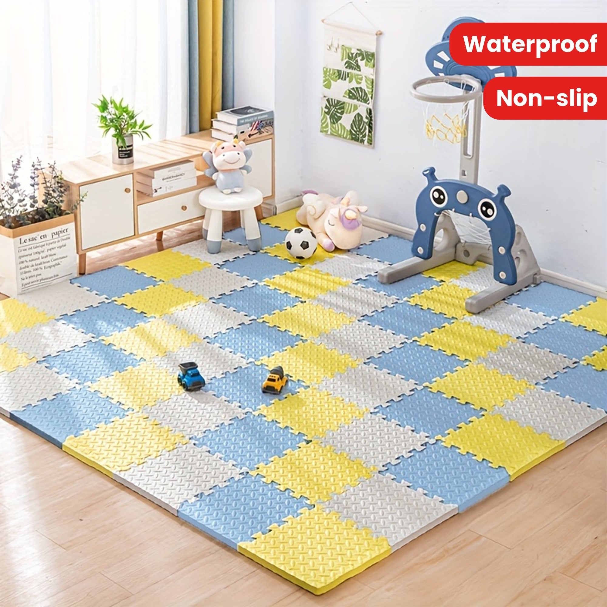 Foam Play Mats 10-Pack for Children Non-Slip Waterproof Climbing 30cm x 30cm