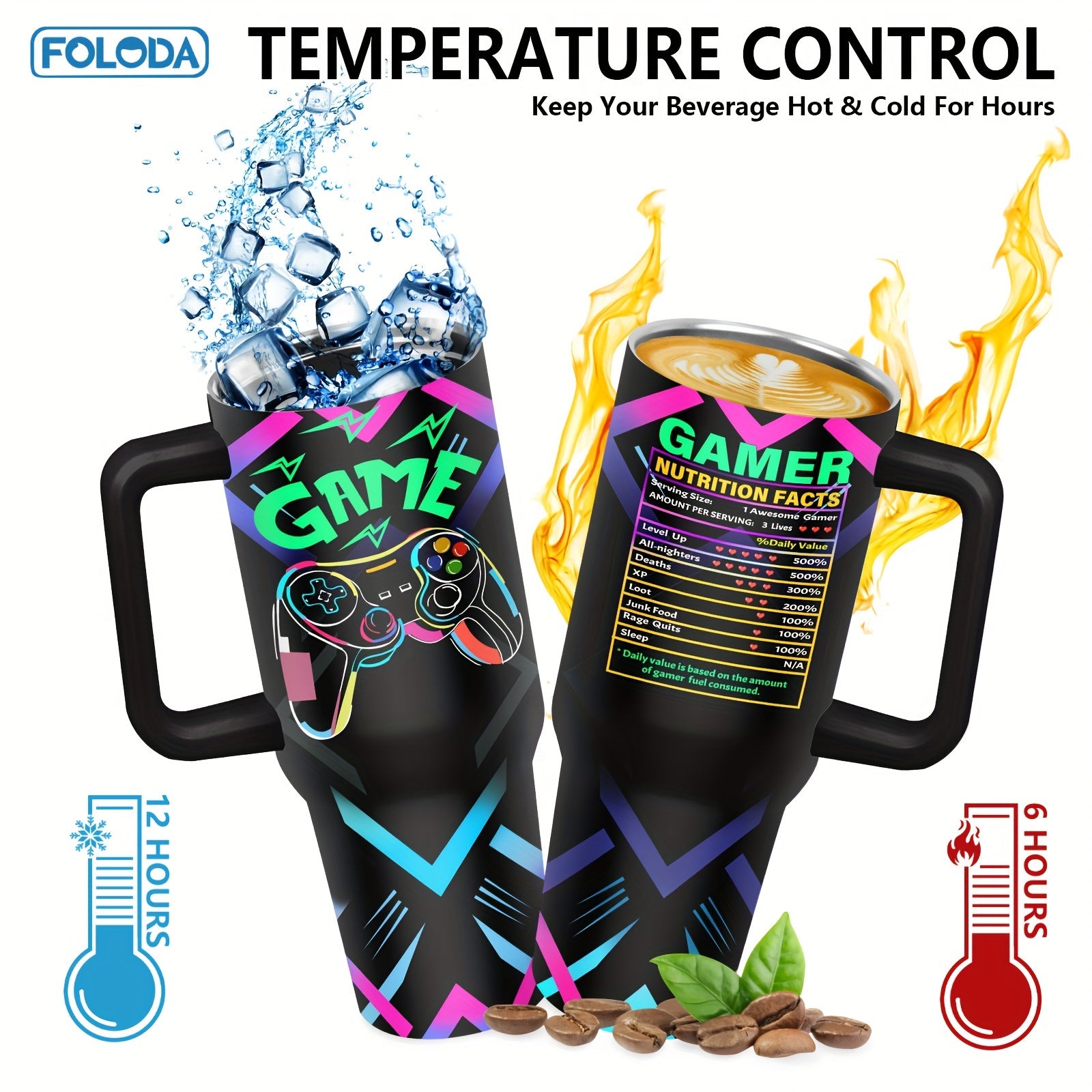 40oz zanglamaydigan po'latdan tayyor sayohat uchun termokupka, tutqichli qopqoq va quvurlar bilan, ochiq havoda foydalanish uchun