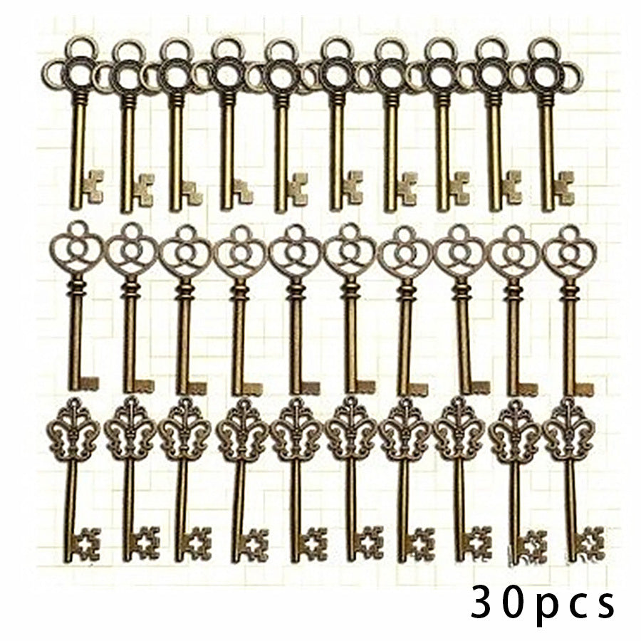 Assorted Large Skeleton Keys Set of 30 Antique Metal Door Lock Keys
