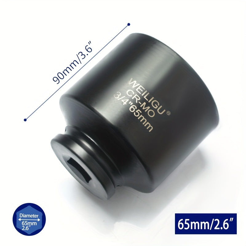 Тяжелая пневматическая головка-ключ 3/4 дюйма, средняя длина, хром-ванадий