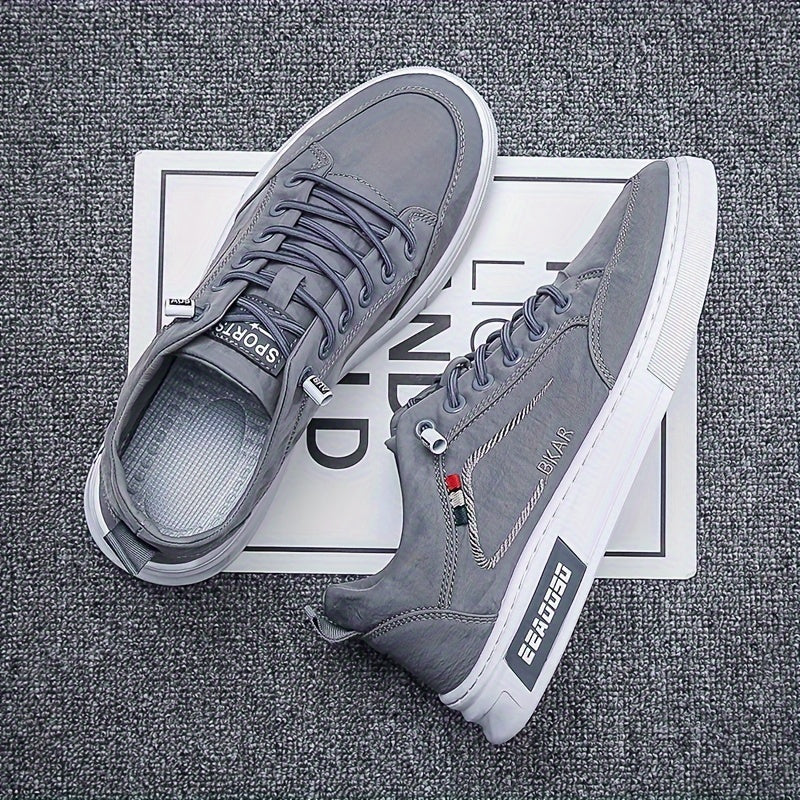 Men's Low Top Skate Shoes Elastic Laces Casual Outdoor Sneakers