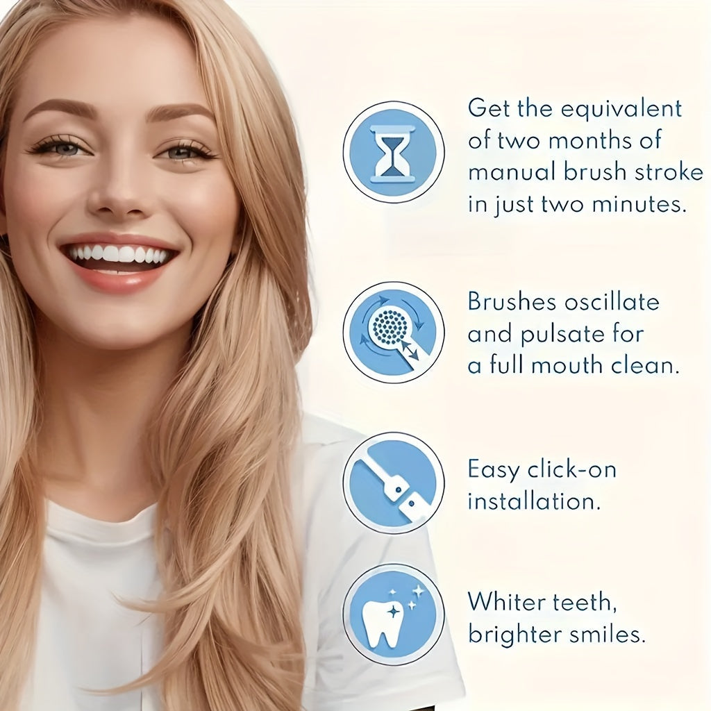 Electric Toothbrush Replacement Heads for Adults, White, Compatible with Sonic Electric Toothbrushes