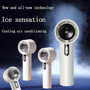 Rechargeable handheld fan with USB charging LCD display durable for research and travel