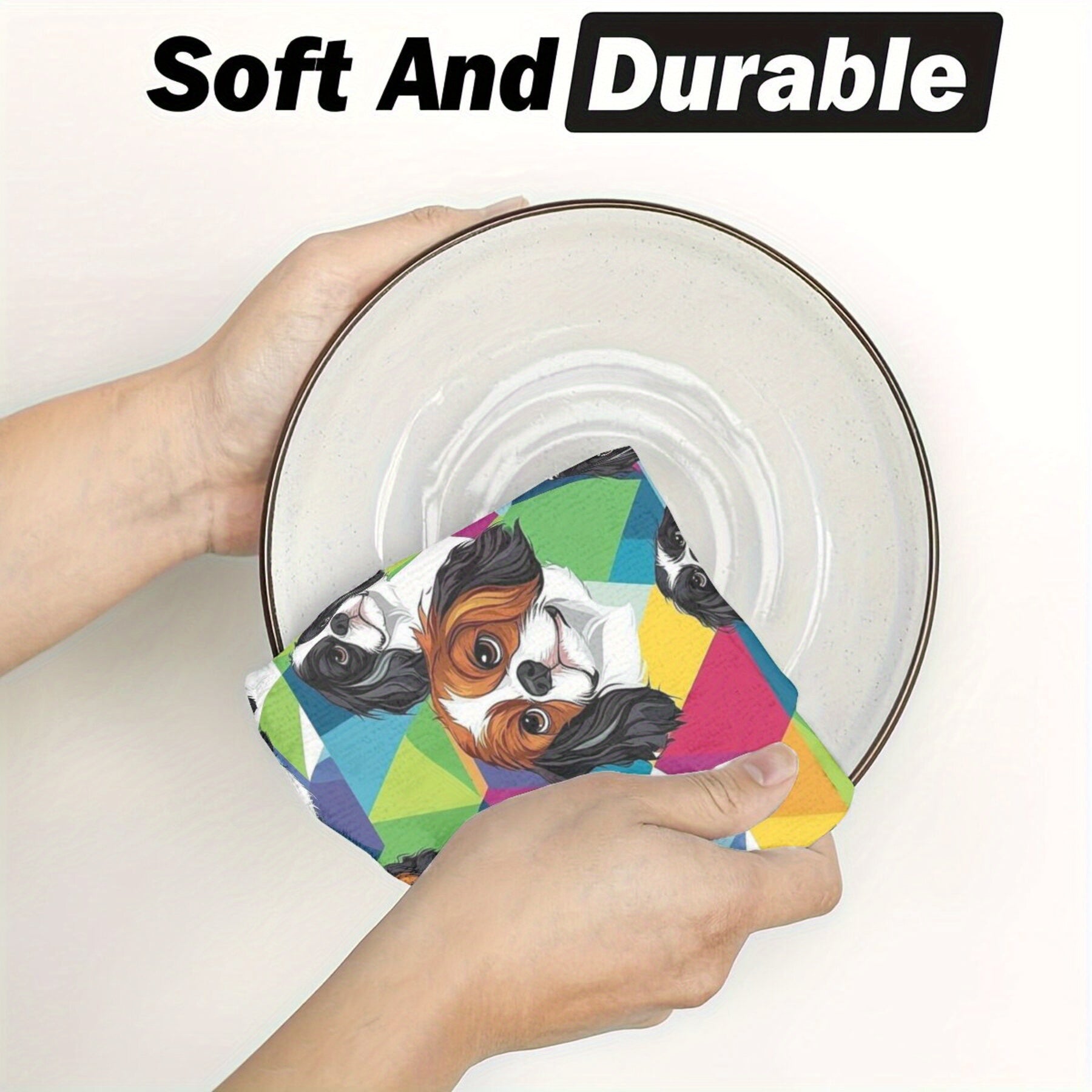 Two Scouring Pad Dish Cloths for Kitchen Cleaning Durable and Absorbent