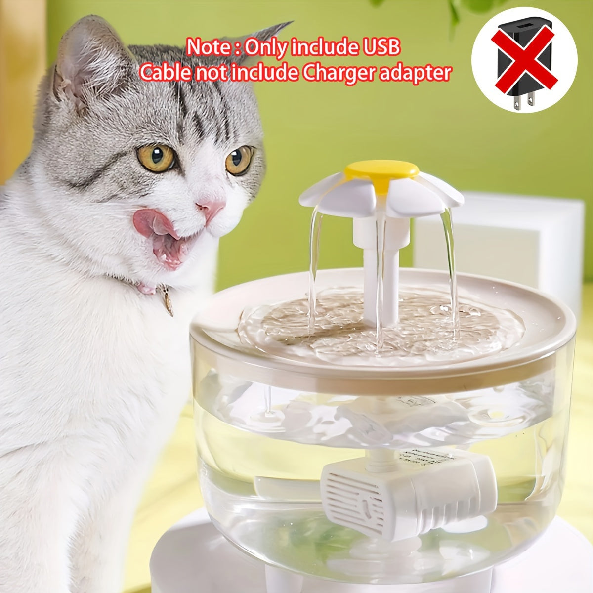 1.5L Pet Water Fountain for Cats and Small Dogs with Filtered Live Water and Quiet USB Operation