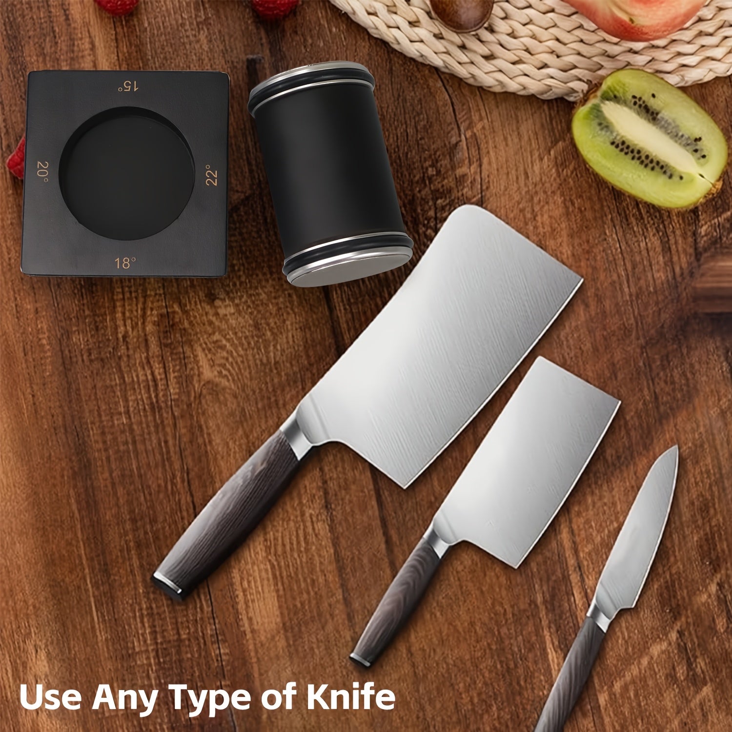 Uy oshxonasida qirralarni saqlash uchun to'rt tomonlama rulmanli qo'lda pichoq silliqlash moslamasi