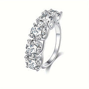 Moissanite Wedding Ring Silver 925 Unique Design Elegant Style Gift Box