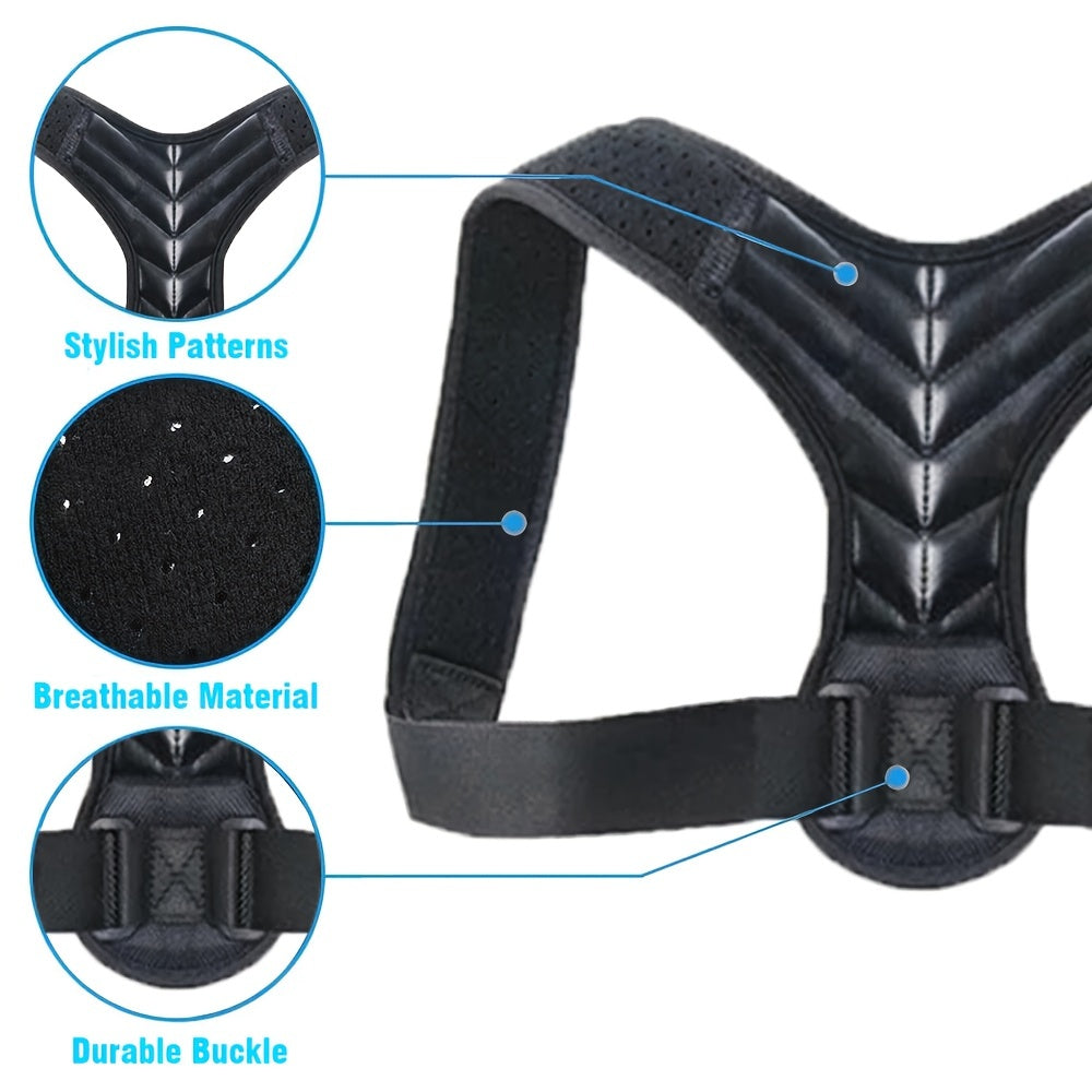 Adjustable Posture Corrector for Women and Men Breathable Shoulder Support Black Grey S/M/L/XL