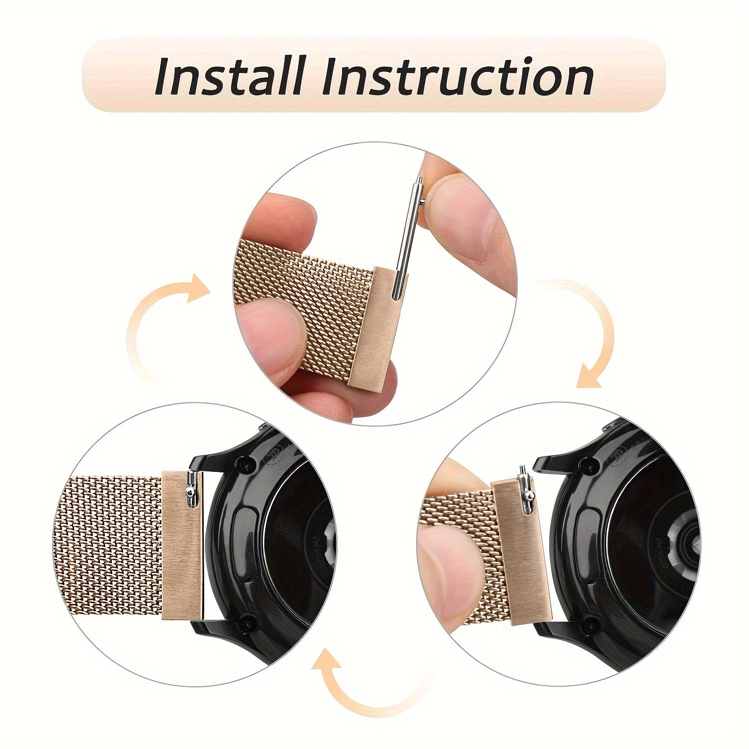 20mm Stainless Steel Mesh Watch Band Magnetic Mesh Strap for Samsung Galaxy Watch and Amazfit Bip U Pro GTS