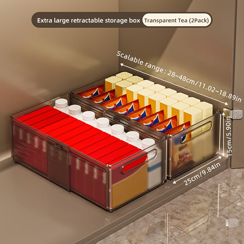 Caja de almacenamiento de ropa expandible con recipiente de plástico retráctil para cocina, dormitorio, baño y oficina